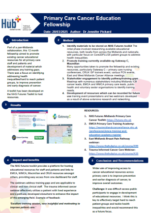 Cancer Education Fellowship by Jennifer Pickard